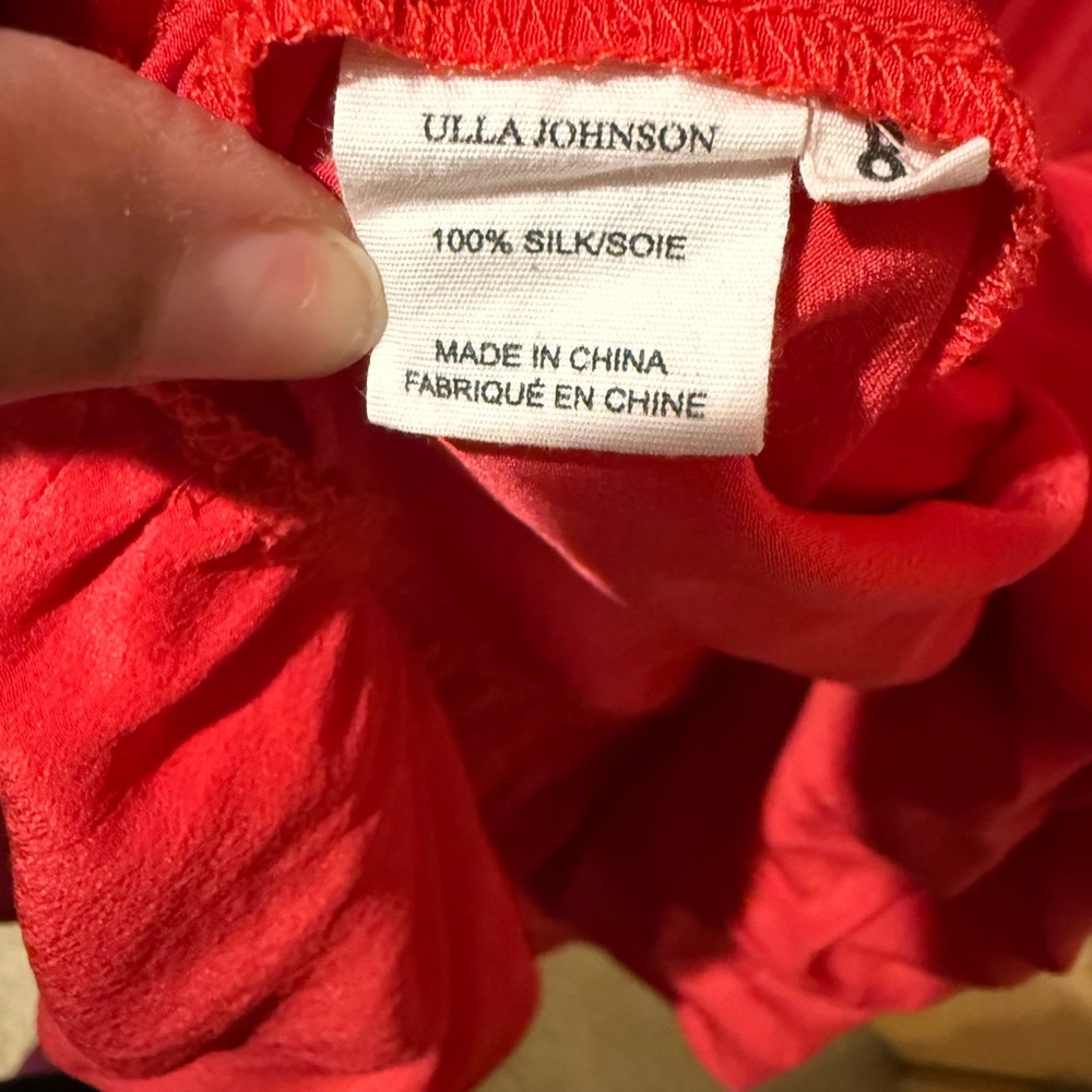 Ulla Johnson Vibrant Red Long Sleeve Dress - Picture 6 of 6
